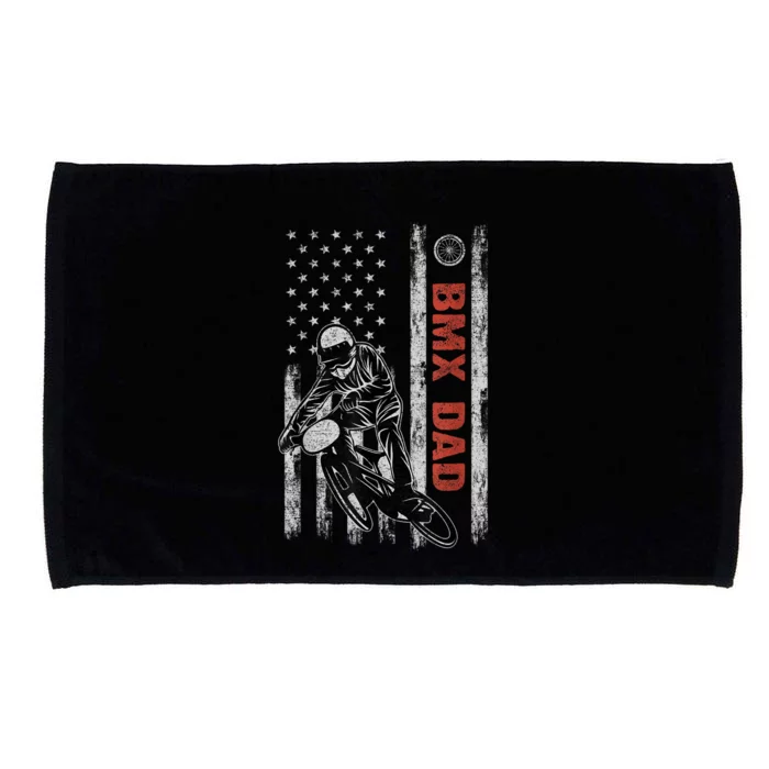 BMX Dad American Flag Fathers Day 4th Of July Gift Microfiber Hand Towel