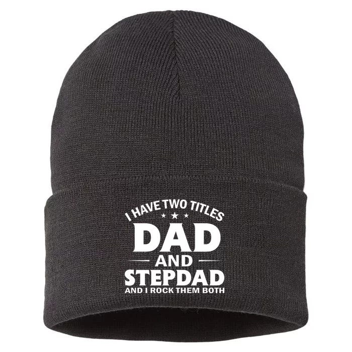 Best Dad And Stepdad Cute Father Sustainable Knit Beanie