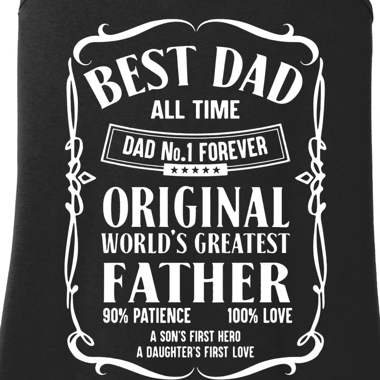 Best Dad All Time Dad No1 Dad Shirt Father's Day Ladies Essential Tank