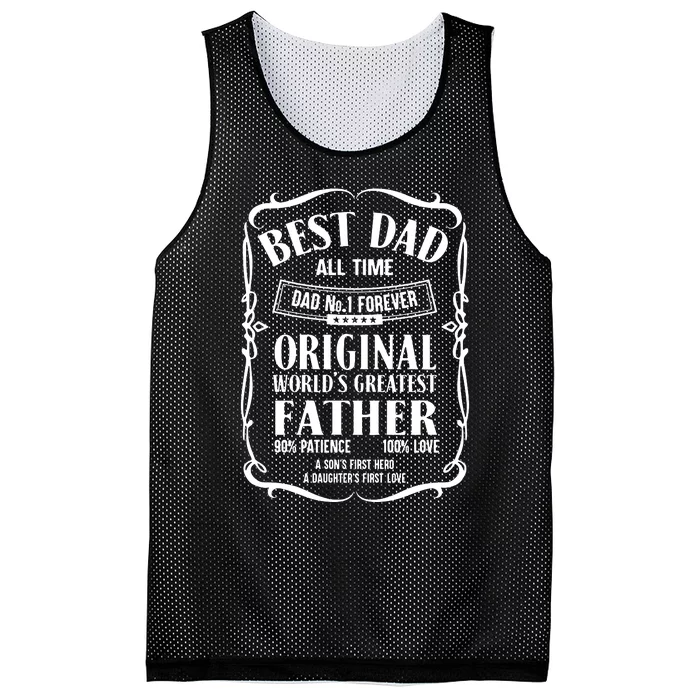 Best Dad All Time Dad No1 Dad Shirt Father's Day Mesh Reversible Basketball Jersey Tank