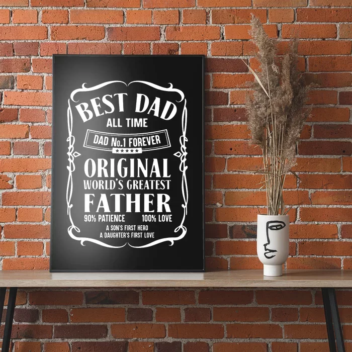 Best Dad All Time Dad No1 Dad Shirt Father's Day Poster