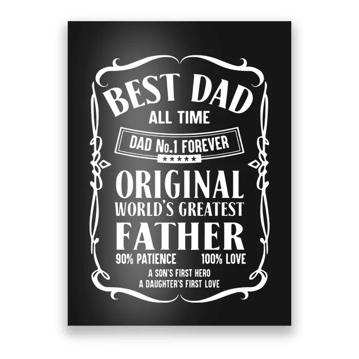 Best Dad All Time Dad No1 Dad Shirt Father's Day Poster