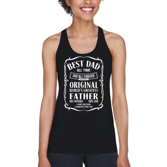 Best Dad All Time Dad No1 Dad Shirt Father's Day Women's Racerback Tank