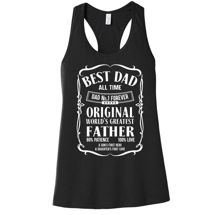 Best Dad All Time Dad No1 Dad Shirt Father's Day Women's Racerback Tank