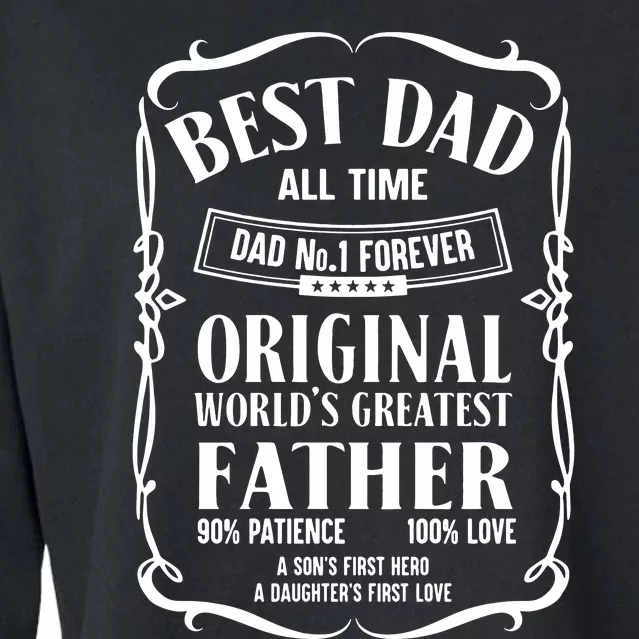 Best Dad All Time Dad No1 Dad Shirt Father's Day Cropped Pullover Crew