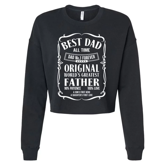 Best Dad All Time Dad No1 Dad Shirt Father's Day Cropped Pullover Crew