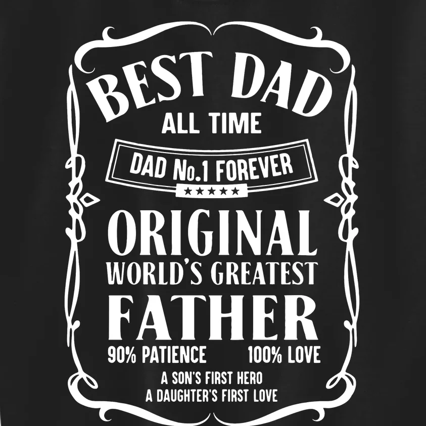 Best Dad All Time Dad No1 Dad Shirt Father's Day Kids Sweatshirt