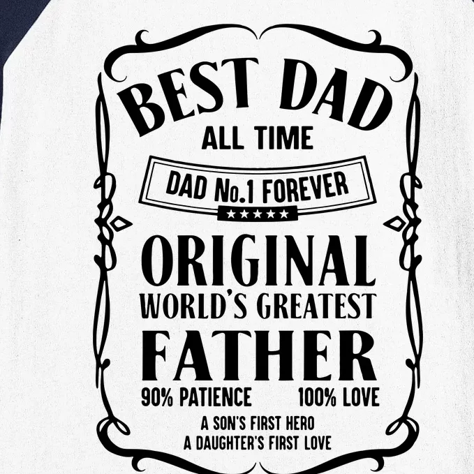 Best Dad All Time Dad No1 Dad Shirt Father's Day Baseball Sleeve Shirt