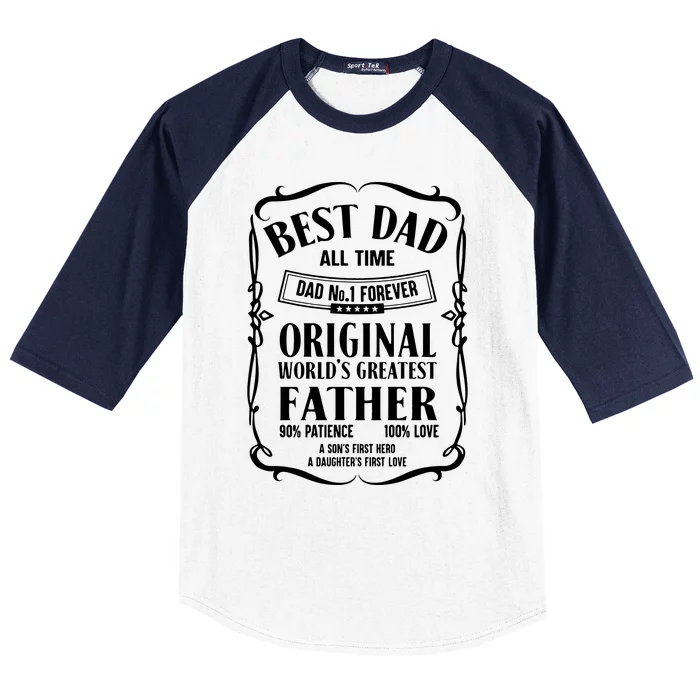 Best Dad All Time Dad No1 Dad Shirt Father's Day Baseball Sleeve Shirt