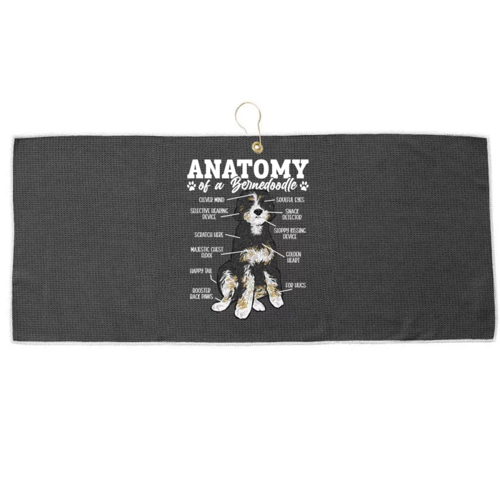 Bernedoodle Dog Anatomy Of A Bernedoodle Large Microfiber Waffle Golf Towel