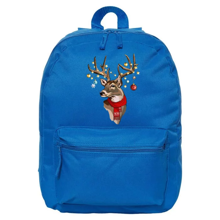 Buck Deer Antlers Christmas Lights Scarf Xmas Party 16 in Basic Backpack