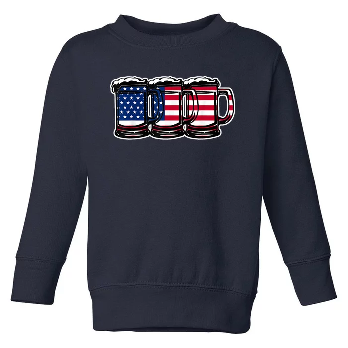 Beer Day America Beer Mugs Gift Toddler Sweatshirt