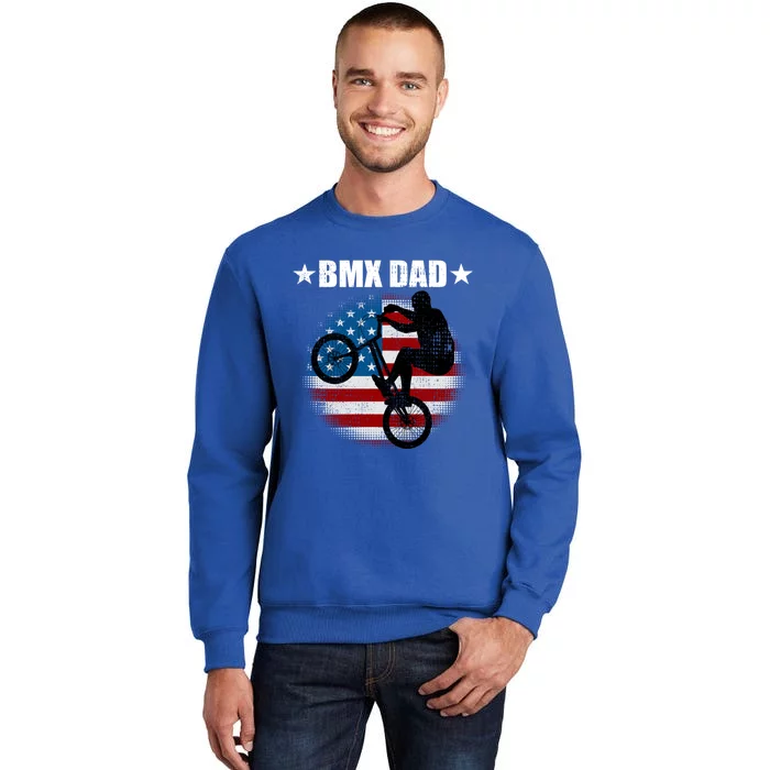 Bmx Dad American Flag Vintage Great Gift Tall Sweatshirt