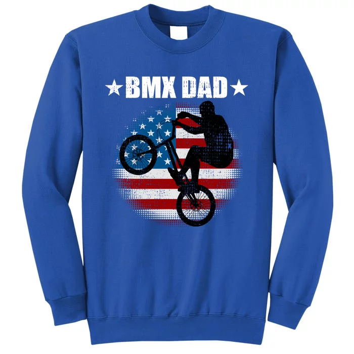 Bmx Dad American Flag Vintage Great Gift Tall Sweatshirt