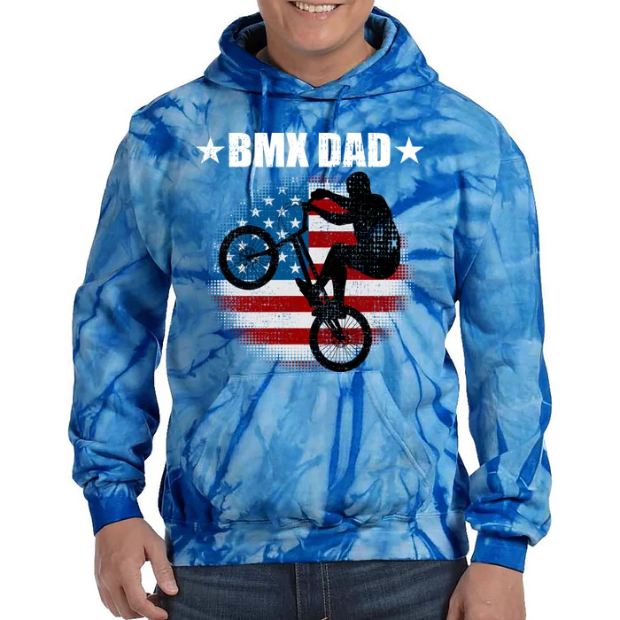 Bmx Dad American Flag Vintage Great Gift Tie Dye Hoodie