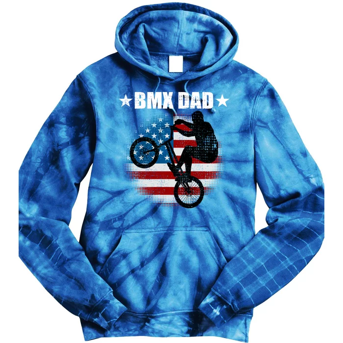 Bmx Dad American Flag Vintage Great Gift Tie Dye Hoodie