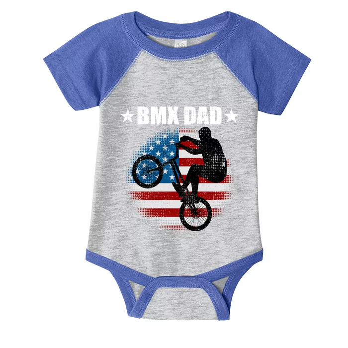 Bmx Dad American Flag Vintage Great Gift Infant Baby Jersey Bodysuit