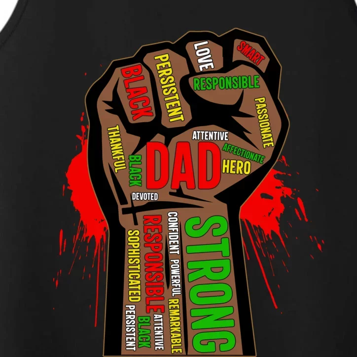 Black Dad African American Melanin Pride Black History Month Gift Performance Tank