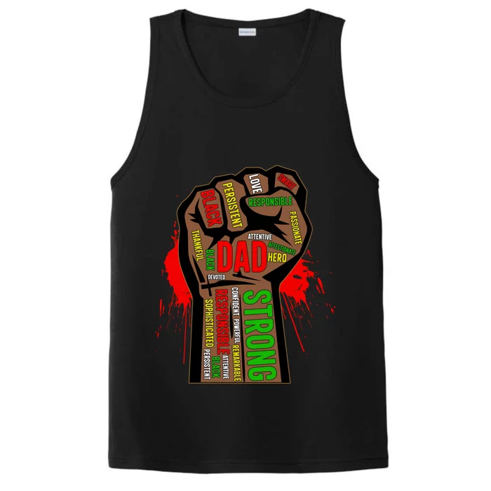 Black Dad African American Melanin Pride Black History Month Gift Performance Tank