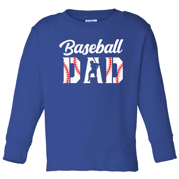 Baseball Dad Apparel Dad Baseball Toddler Long Sleeve Shirt