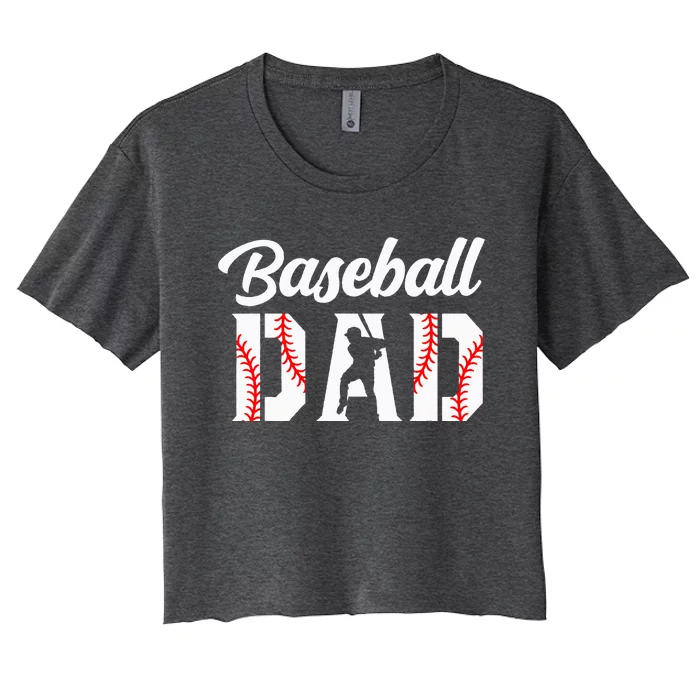 Baseball Dad Apparel Dad Baseball Women's Crop Top Tee