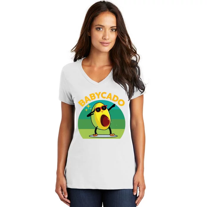 Babycado Dabbing Avocado Cute Baby Boy Mexican Women's V-Neck T-Shirt