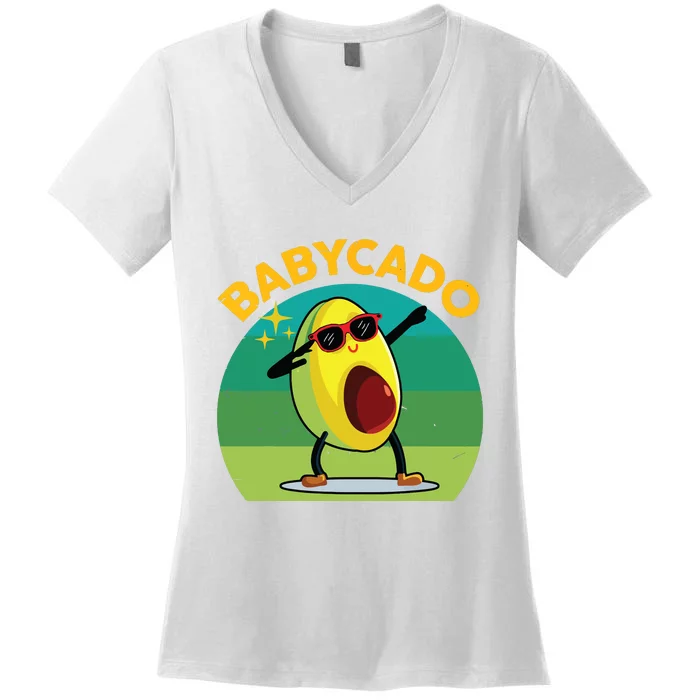 Babycado Dabbing Avocado Cute Baby Boy Mexican Women's V-Neck T-Shirt