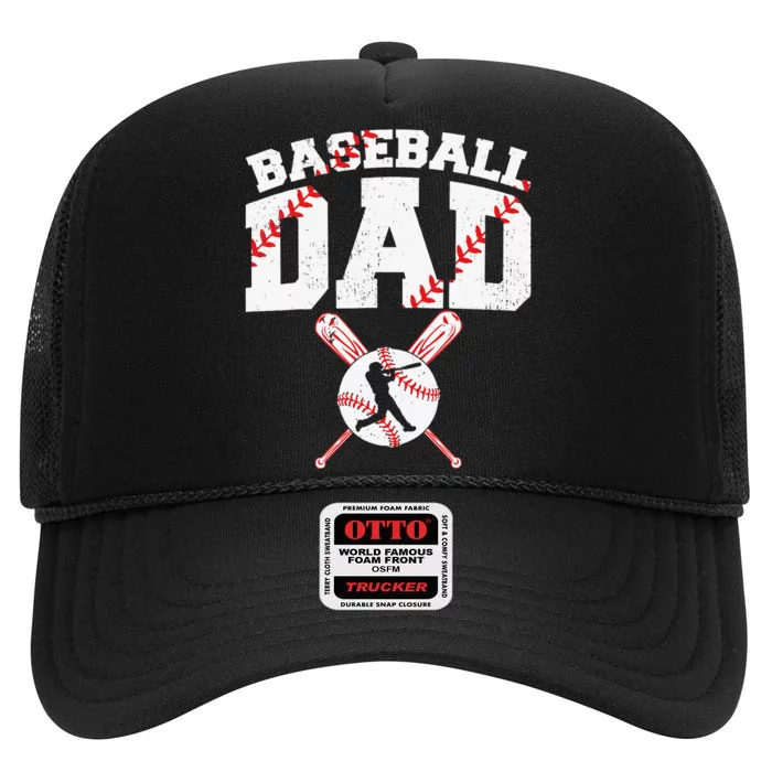 Baseball Dad Apparel Dad Baseball Father's Day High Crown Mesh Trucker Hat