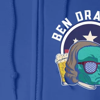 Ben Drankin Alien Usa Funny 4th Of July Cool Gift Full Zip Hoodie