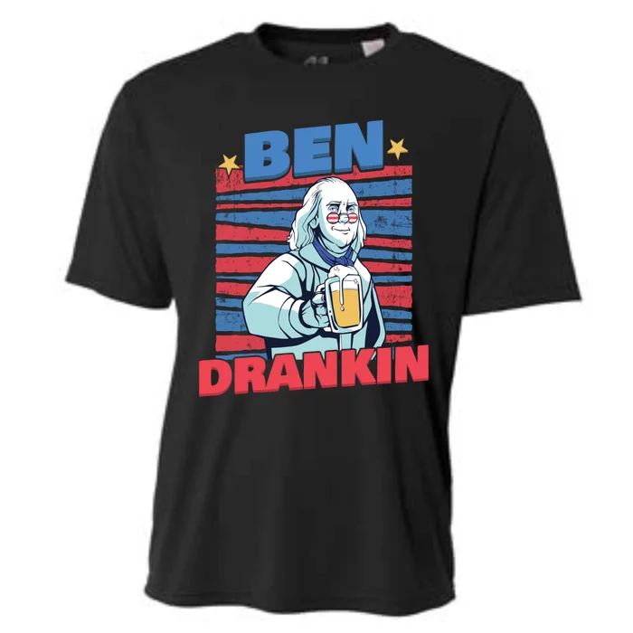 Ben Drankin American Veteran Independence Day Gift Cooling Performance Crew T-Shirt