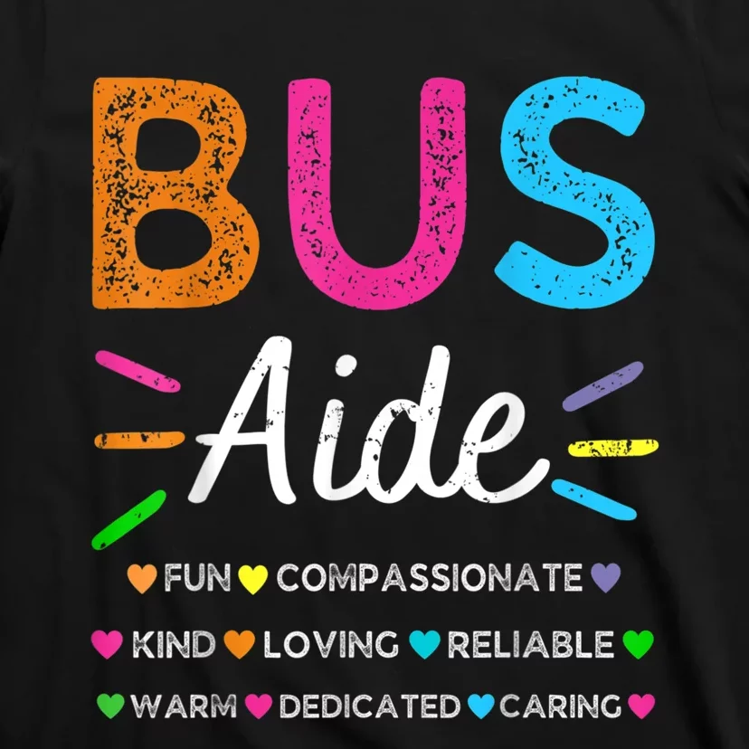 Bus Driver Aide Back To School Matching Group Squad T-Shirt