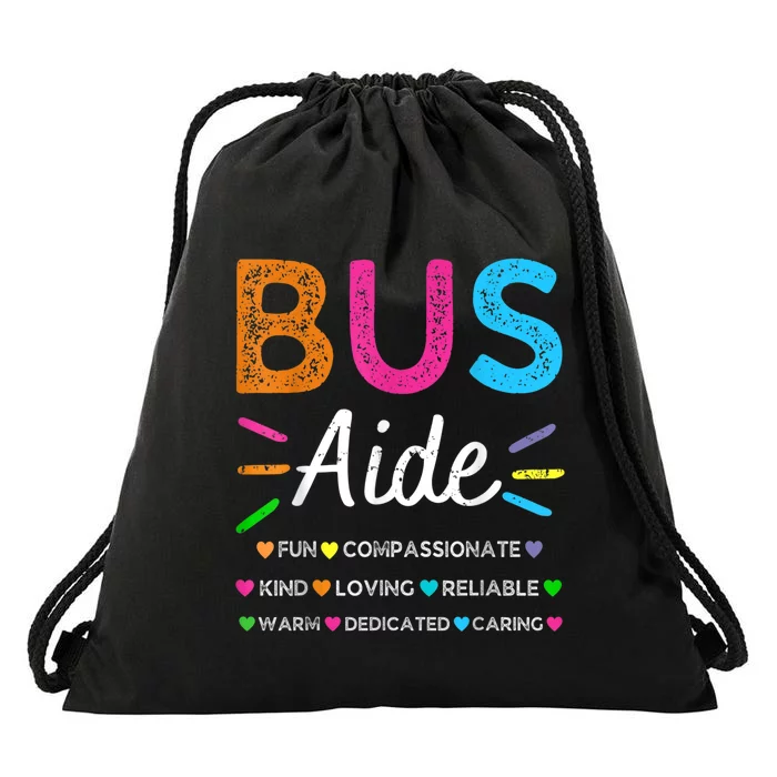 Bus Driver Aide Back To School Matching Group Squad Drawstring Bag