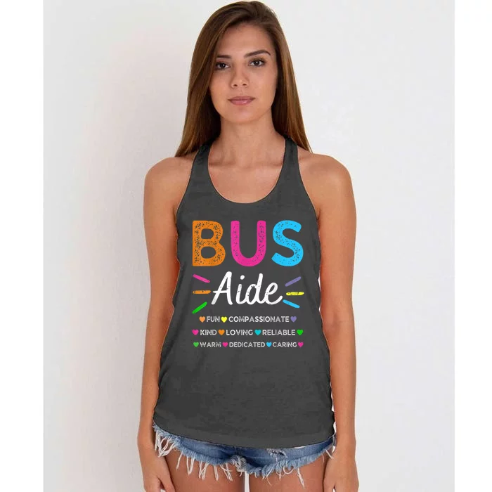 Bus Driver Aide Back To School Matching Group Squad Women's Knotted Racerback Tank