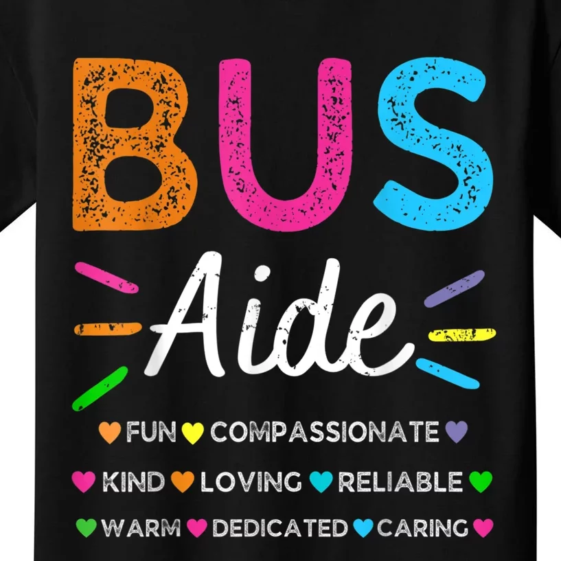 Bus Driver Aide Back To School Matching Group Squad Kids T-Shirt