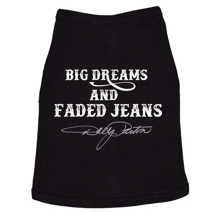 Big Dreams and Faded Jeans D.o.l.l.y P.a.r.t.o.n Vintage Retro 80s 90s Country Music Doggie Tank