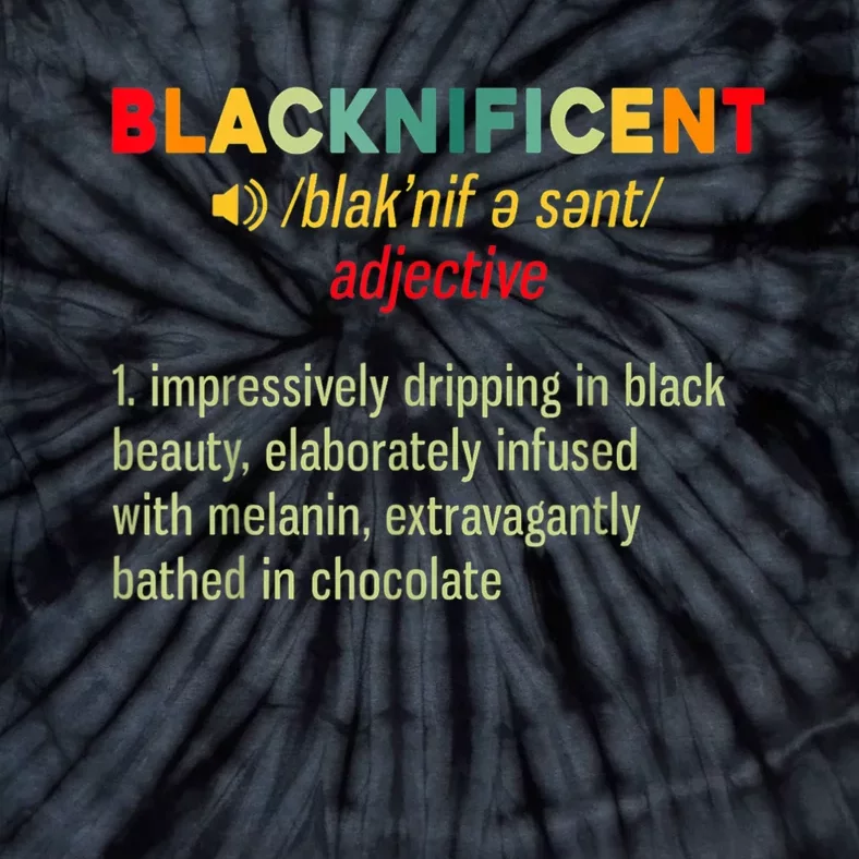 Blacknificent Definition Afro African Pride Black Tie-Dye T-Shirt