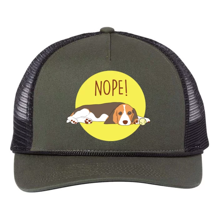 Beagle Dog And Dog Owner Lazy Beagle Retro Rope Trucker Hat Cap