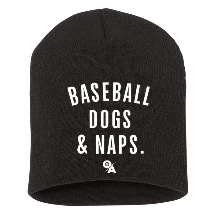 Baseball Dogs And Naps Short Acrylic Beanie