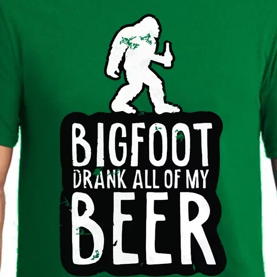 Bigfoot Drank All Of My Beer Lovers Funny Sasquatch Camping Pajama Set