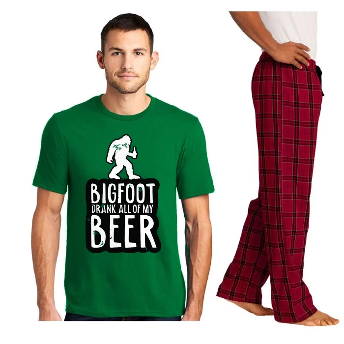 Bigfoot Drank All Of My Beer Lovers Funny Sasquatch Camping Pajama Set