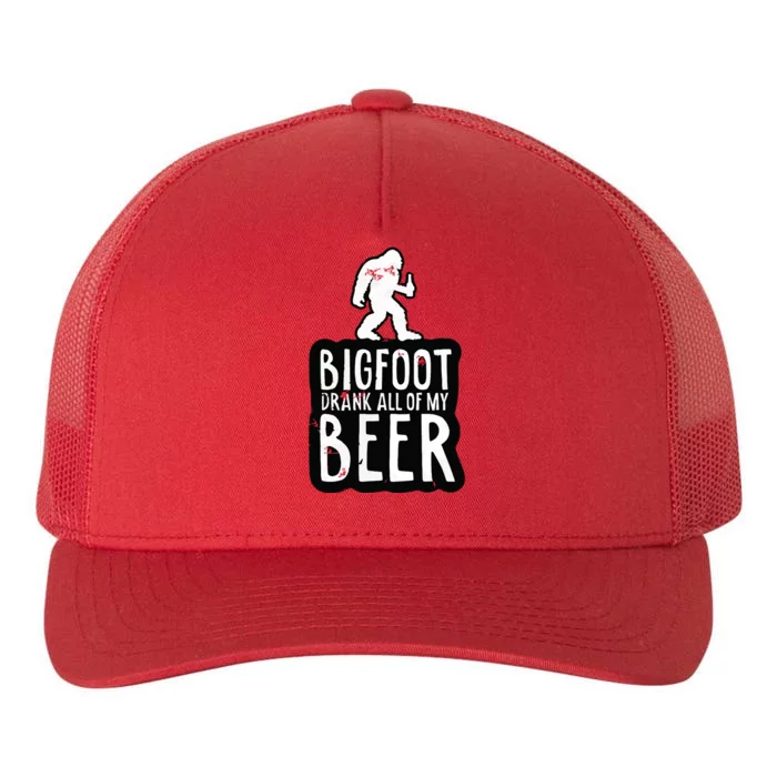 Bigfoot Drank All Of My Beer Lovers Funny Sasquatch Camping Yupoong Adult 5-Panel Trucker Hat