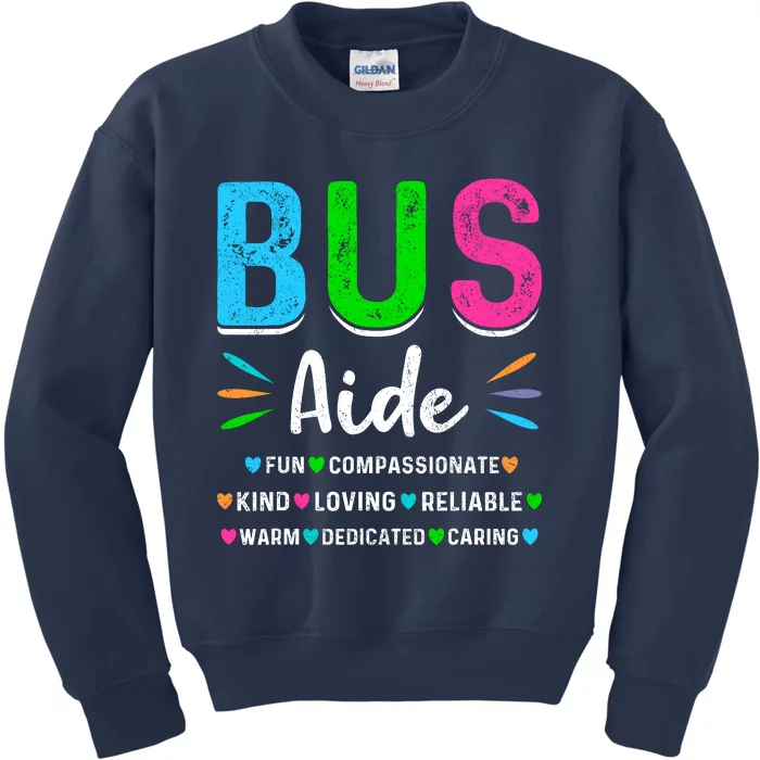 Bus Driver Aide Back To School Matching Group Squad Kids Sweatshirt