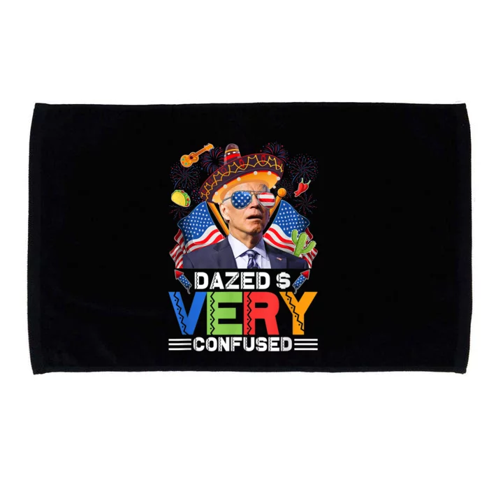 Biden Dazed And Very Confused Funny Anti Biden 4th Of July Microfiber Hand Towel