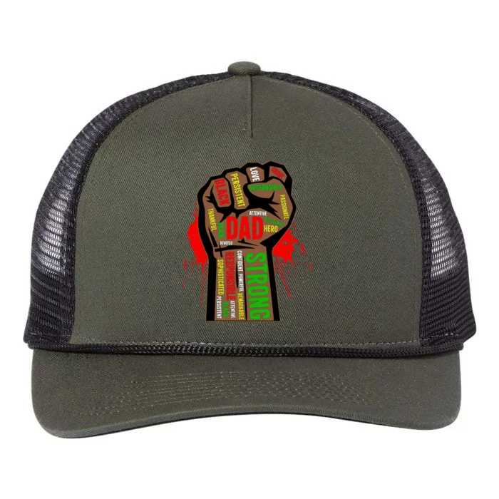 Black Dad African American Melanin Pride Black History Month Gift Retro Rope Trucker Hat Cap