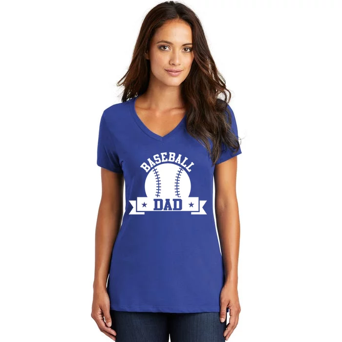 Baseball Dad Baseball Meaningful Gift Women's V-Neck T-Shirt