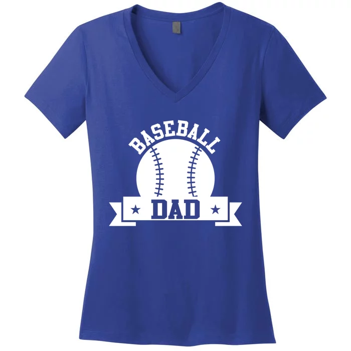 Baseball Dad Baseball Meaningful Gift Women's V-Neck T-Shirt