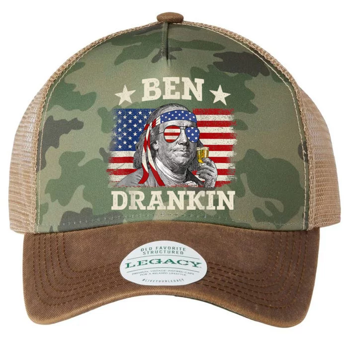 Ben Drankin Benjamin Franklin 4th Of July Funny Drinking Legacy Tie Dye Trucker Hat