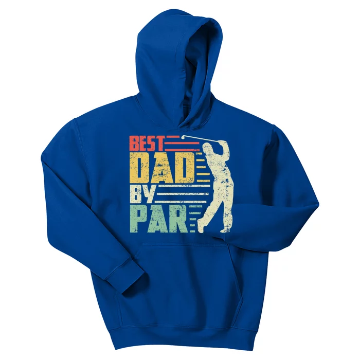 Best Dad By Par Funny Golf Pun Fathers Day Birthday Gift Kids Hoodie