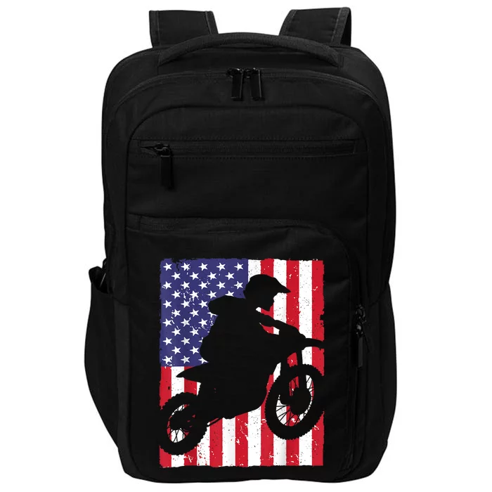 Best Dirt Bike For Men Dirtbike Racing US Flag Biker Impact Tech Backpack