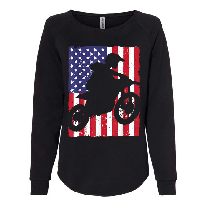 Best Dirt Bike For Men Dirtbike Racing US Flag Biker Womens California Wash Sweatshirt